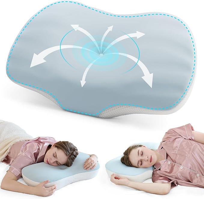 Cervical Pillow for Neck and Shoulder Support, Ergonomic Contour Sleeper Pillows, Adjustable Height Memory Foam Bed Pillow with Breathable Pillowcase for Back, Side, Stomach Sleeper