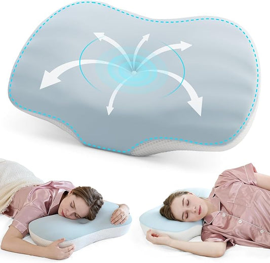 Cervical Pillow for Neck and Shoulder Support, Ergonomic Contour Sleeper Pillows, Adjustable Height Memory Foam Bed Pillow with Breathable Pillowcase for Back, Side, Stomach Sleeper