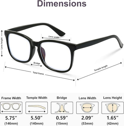 VISOONE Blue Light Blocking Glasses Square with Anti Computer Glare for Gaming Women and Men MONTANA