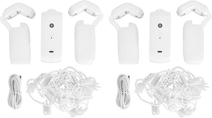 2 Pcs Smart Automatic Curtain Opener, Bluetooth Remote Control Smart Curtain with Timer & APP, Voice Control, Roman Rod Track, Silent Electric Curtain Opener for Bedroom, Office