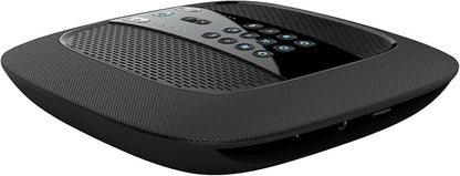 WELLUR - Stereo Sound White Noise and Natural Sound Sleep Machine with Relaxing Spa Music. Dual Build in Speakers & 3.5mm Headphone Jack, with Timer Option and USB 2.1A Port. Adapter Included (Black)