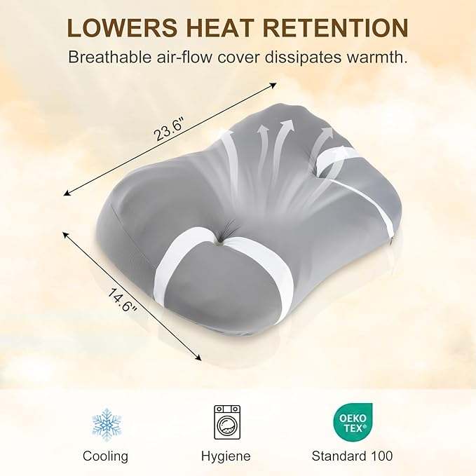 CPAP Pillow for Side Sleeping | Contoured Cervical Memory Foam Pillow for Neck Support | Reduces Air Leaks and Mask Pressure | Ideal for Side, Back and Stomach Sleepers