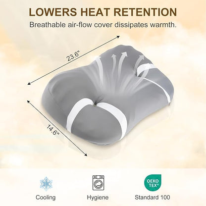 CPAP Pillow for Side Sleeping | Contoured Cervical Memory Foam Pillow for Neck Support | Reduces Air Leaks and Mask Pressure | Ideal for Side, Back and Stomach Sleepers