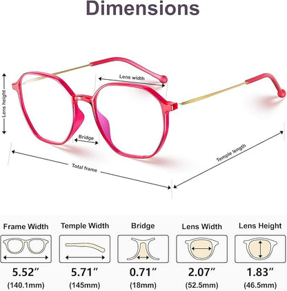 VISOONE Lightweight TR90 Blue Light Blocking Glasses Frame with Anti Glare Eye Protection for Women and Men RANE
