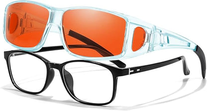 LVIOE Fit Over Blue Light Blocking Glasses and Computer Eyewear- Wear Over Prescription Glasses/Reading Glasses/RX Glasses