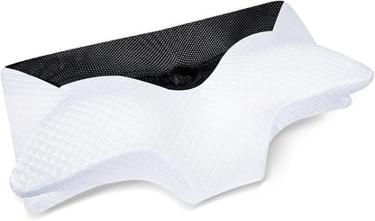 HOMCA Cervical Pillow Memory Foam Pillows - Contour Memory Foam Pillow for Neck Pain Relief, Orthopedic Neck Bed Pillow for Side Sleepers Back and Stomach