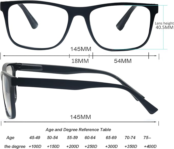 Blue Light Blocking Reading Glasses Men Large Oversized Square Readers Wide fit Cheaters for Men W/Big Head/Large Face