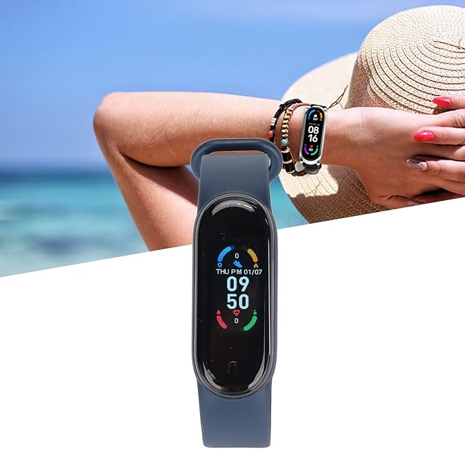 Smart Wristband with Step Counter, Heart Rate Monitor, Sleep Monitor, APP Message IP67 Waterproof, All Day Activity Tracking, Built in USB Plug, Various Sports Modes