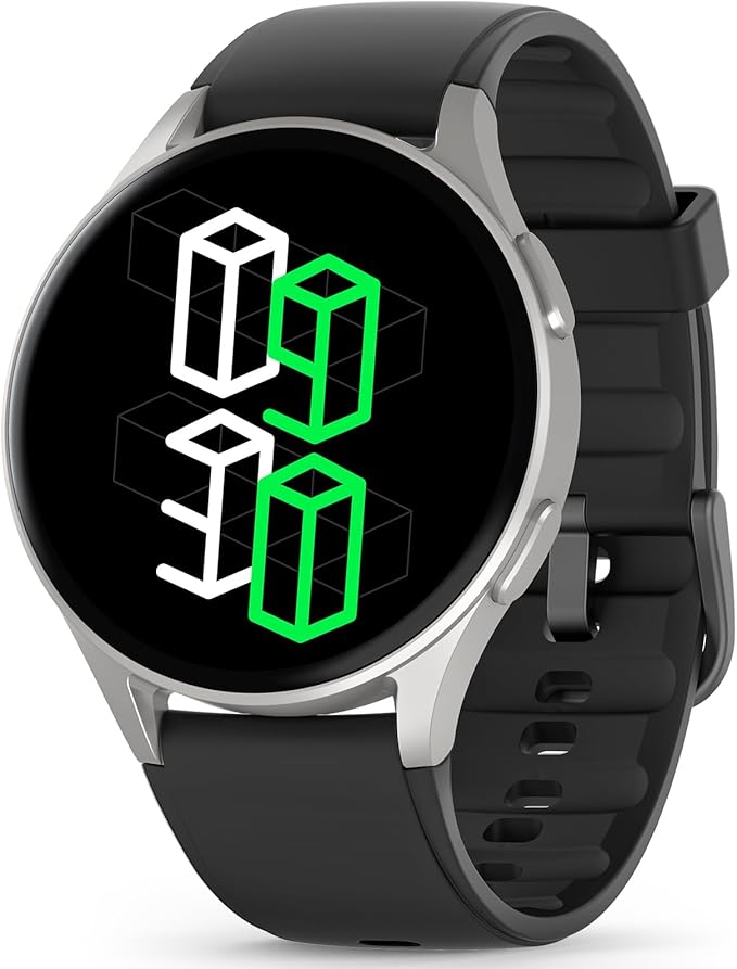 Smart Watch for Men Women (Answer/Make Calls) - 1.32" AMOLED Matte Black Fitness Tracker with GPS & Alexa, 5ATM Waterproof Activity Monitor, Heart Rate/Sleep/SpO2, Sports Watch for Android iPhone