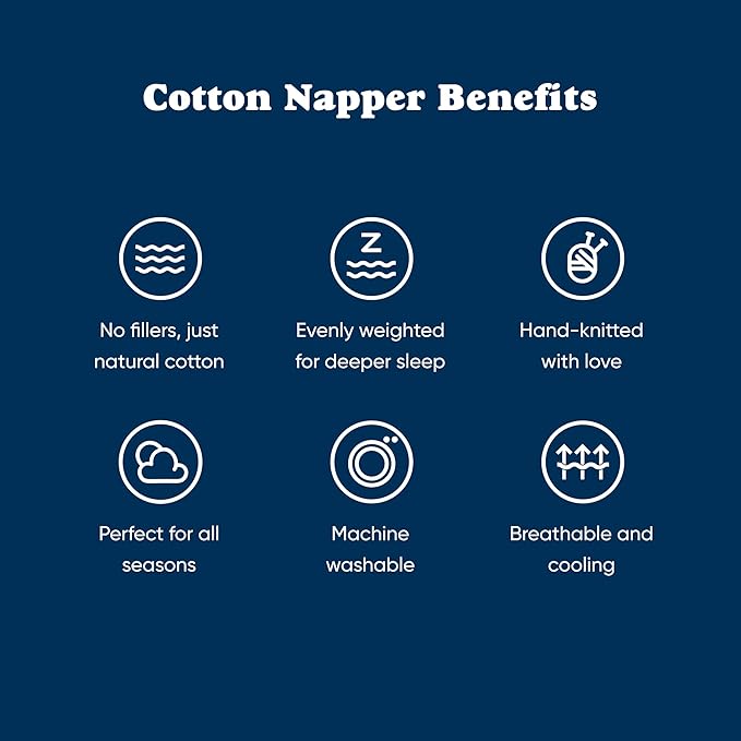 Bearaby Cotton Hand-Knit Weighted Blankets for Adults - Chunky Knit Blanket - Sustainable, Breathable, Organic, Cooling Weighted Blanket - Machine Washable (Midnight Blue, 15 lbs, 40"x72")