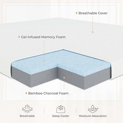 Sweetnight 4 Inch Queen Memory Foam Mattress Topper with Non-Slip Design