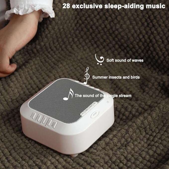 Ora Solfeggio Frequencies Sound Machine - 28 Soothing Sounds with Ambient Night Light | Up to 12H Battery Life, 30/60/90Min Auto-Off Timer | for Meditation, Relaxation, Travel & Stress Relief