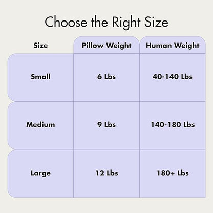Quiet Mind Lavender Scented Weighted Body Pillow for Kids & Adults, Medium (9lb) – Lavendar Infused Aroma with Recycled Glass Beads & Chemical-Free Fabric – Sensory Sleep Cuddle Pillow