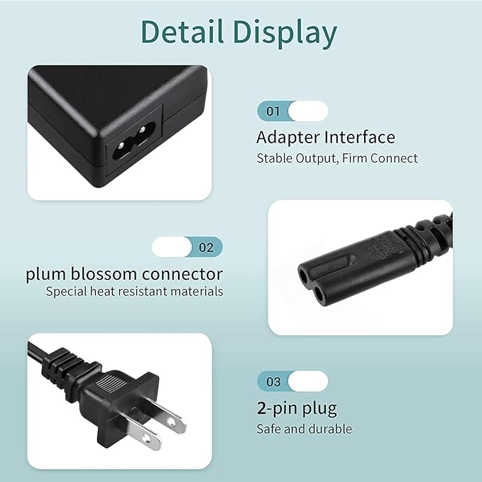 24V Charger Compatible with Hatch Restore 2 Wake Up Light Alarm Clock Compatible with Hatch Sunrise Alarm Clock Smart Light Sound Machine Power Cord Adapter
