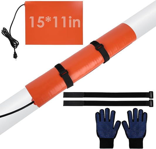 PVC Heating Blanket for Conduit Bender, Pipe Heater with Overheat Protection & Fixing Strap, Fast Heating in 3 Mins, Durable for Easy Pipe Bending 120V/200W (2" to 3")