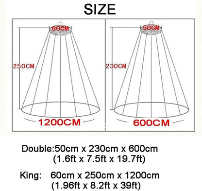 EMF Protection Dome Bed Canopy,Blocks Radiation/EMF/WiFi/ 5G & Other RF Mosquito Net Made by Silver Coated Mesh(Size:King(60x250x1200cm/2x8.2x39ft)) (Color : King(60x250x1200cm/2x8.2x39ft))