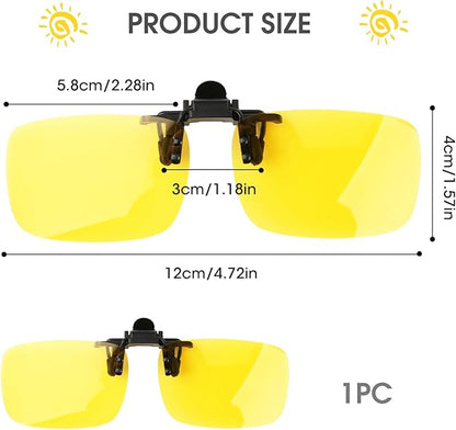 Clip on Polarized Night Vision Driving Glasses Flip up Sunglasses UV-400 to Wear Over Glasses for Night Driving