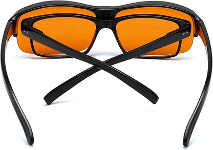 Eyekepper 100% Anti-Blue Light Blocking Fitover Glasses Wear Over Computer Glasses With Amber Lens