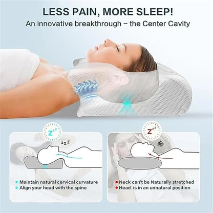 Sleep Apnea Pillow,Cervical Pillow for Sleep Apnea,Premium Memory Foam Pillows for Neck Pain Relief, Neck Support Ergonomic Pillows Side Sleeper Pillow, for Side, Back, Stomach Sleepers (Grey)