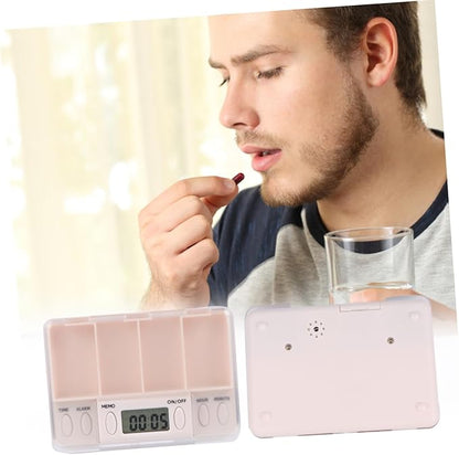 NOLITOY Smart Portable Medicine Organizer with Timed Reminder for Seniors Durable Compartments Case with Alarm Function for Daily Medication Management