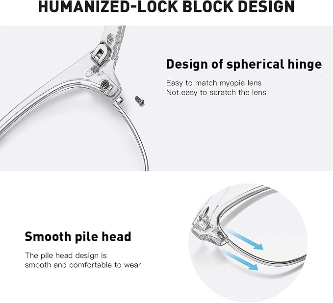 Blue Light Blocking Glasses Vintage Half Frame UV Clear Lens Anti Eyestrain Computer Gaming Glasses for Women Men(P53)