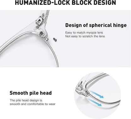 Blue Light Blocking Glasses Vintage Half Frame UV Clear Lens Anti Eyestrain Computer Gaming Glasses for Women Men(P53)