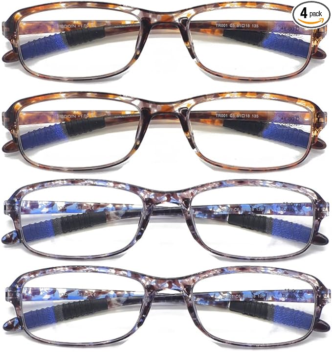 Computer Blue Light Blocking Reading Glasses(Flexible and Lightweight) UV Protection Readers Anti Eyestrain for Women Men (4 Tortoise, 2.00, multiplier_x)