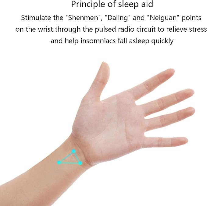 Unisex Anti Snoring Wristband Watch, Bionic Detection 3-Speed Intensity, Adjustable Strap for Airplane, Black(Black)