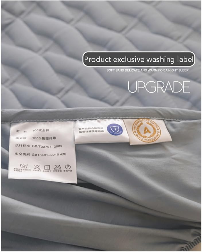 RUZGAR Fitted Mattress Pad Bedding Quilted Mattress Protector Breathable 10"" Deep Pocket Bed Matress Cover for Small Double Queen Super King Size Bed(Brown,150x200cm+48x74cm x2)