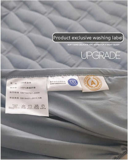Fitted Mattress Pad Bedding Quilted Mattress Protector Breathable 10" Deep Pocket Bed Matress Cover for Small Double Queen Super King Size Bed(Blue,180x200cm+48x74cm x2)