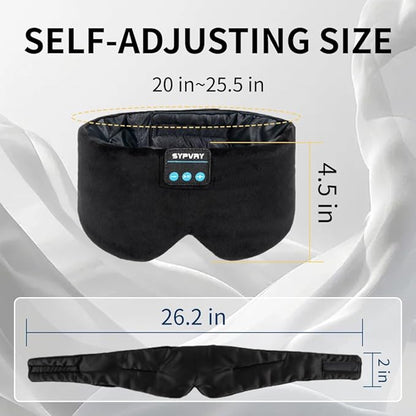 Sleep Mask Bluetooth 5.4 Headphones Soft Wireless Headband Eye Mask Blackout with Microphone (Black M)