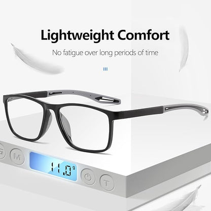 Reading Glasses for Men Sporty Design TR90 Blue Light Blocking Reader Comfortable and Flexible Lightweight HHLD +2.5