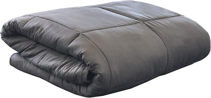 Dream Lab Plush 15lb Weighted Blanket with Removable & Washable Cover, Charcoal, 48" x 72"