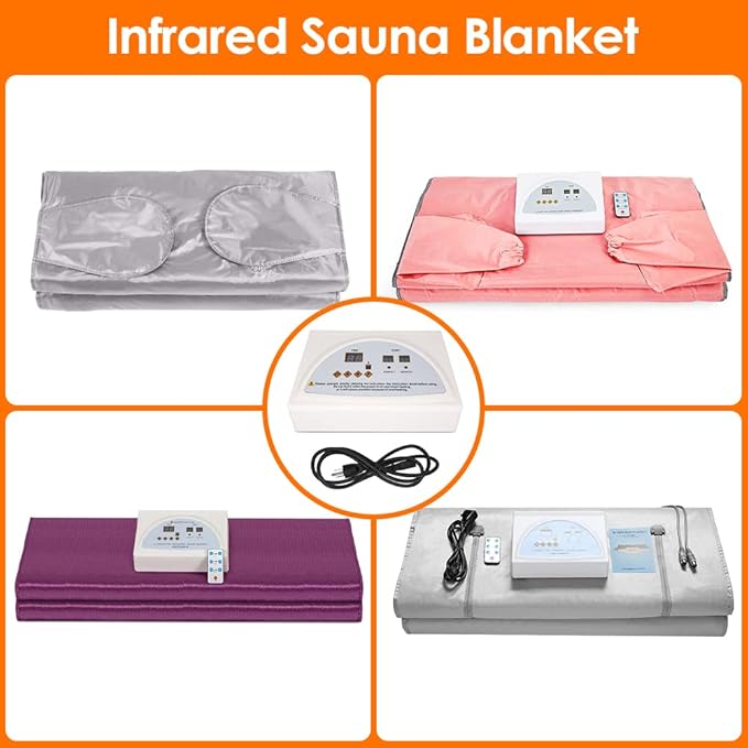 Infrared Sauna Blanket Controller, Digital Heat 2 Zone Sauna with Remote Control, Professional Detox Anti Ageing Beauty Machine, Sauna Blanket Replacement Parts (NOT Included Blankets)