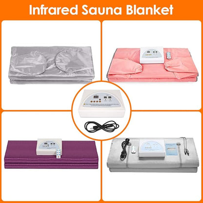 Infrared Sauna Blanket Controller, Digital Heat 2 Zone Sauna with Remote Control, Professional Detox Anti Ageing Beauty Machine, Sauna Blanket Replacement Parts (NOT Included Blankets)
