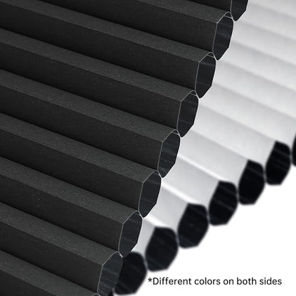 Motorized Cellular Shades with Remote, Blackout Smart Cellular Shades Compatible with Alexa, Cordless Honeycomb Window Blinds for Bedroom Home Office, Custom Size, Blackout Black