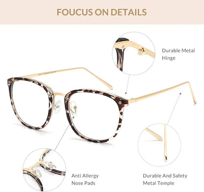 Cyxus 2 Pack Blue Light Glasses for Women, Blue Light Blocking Eyeglasses for Women Round Computer Eyewear Anti Eye Strain Glasses