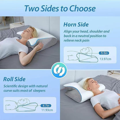 Sleep Apnea Relief Pillow, Airway Pro Cervical Pillow, Ergonomic Adjustable Neck Support Memory Foam Orthopedic Deep Sleep Pillows, Suitable for Side, Back, and Stomach Sleepers