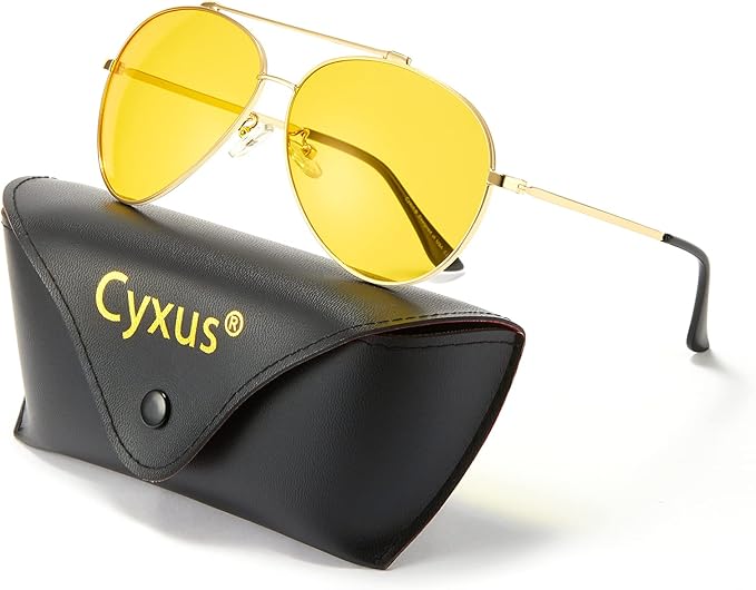 Cyxus Davos French Ma-con Style Aviator Glasses Blue Light Blocking Eyeglasses for Computer UV Protection Anti Eyestrain 8805