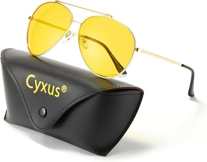 Cyxus Davos French Ma-con Style Aviator Glasses Blue Light Blocking Eyeglasses for Computer UV Protection Anti Eyestrain 8805