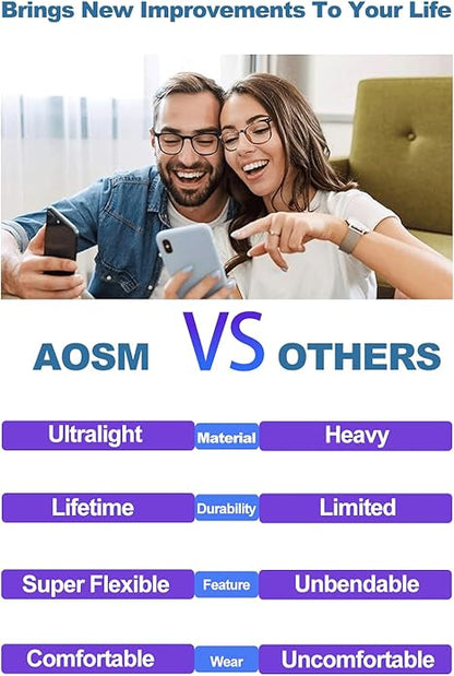 AOSM Blue Light Glasses for Men & Women,Gaming glasses Anti-Glare UV400 Protection,Blue Light Blocking to Relieve Eye Strain