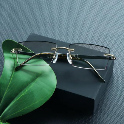 LifeArt Blue Light Blocking Glasses,Computer Reading Glasses,Rimless Frame Tinted Lens with Diamond,Stylish for Men (+2.50 Magnification)