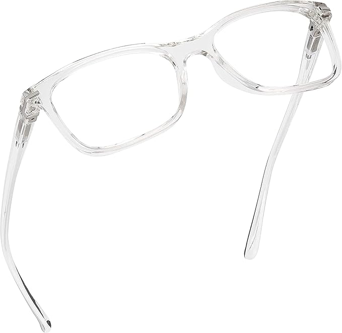 Readerest Blue Light Blocking Glasses – Thin Reflective Lens, Anti-Glare Computer Eyeglasses, UV Protection, Eye Strain Relief (Clear, 1.75 Magnification)