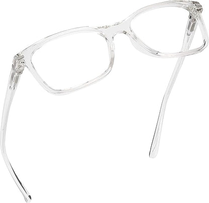 Readerest Blue Light Blocking Glasses – Thin Reflective Lens, Anti-Glare Computer Eyeglasses, UV Protection, Eye Strain Relief (Clear, 1.25 Magnification)