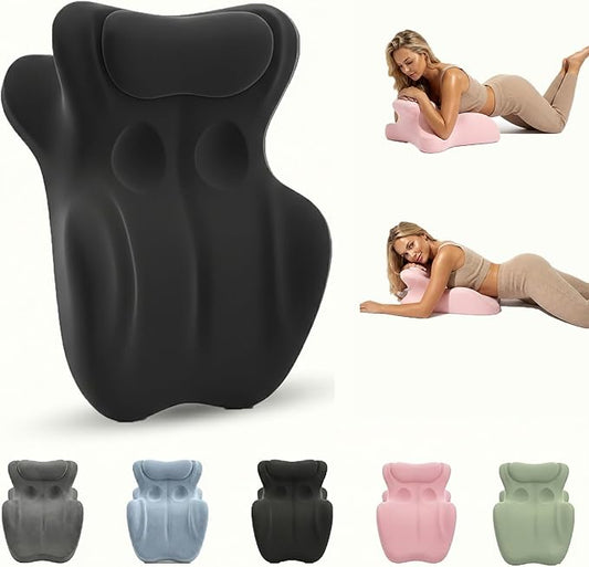 Memory Foam Wedge Pillow for Stomach Sleepers, Ergonomic Prone Pillow for Adults, Large Multi-Position Bed Wedge, Neck Pain Relief & Posture Support, for Reading Gaming Watching TV(Large Black)