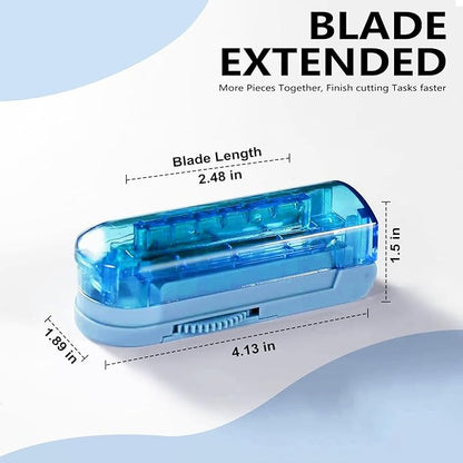 JohnBee Pill Cutter Splitter for Small and Tiny Pills. Adjustable Pill Splitter Accurately Cuts Multiple Pills at Once. Sharp Blade with Safety Guard. Non-Slip Silicone Edge (Dark Blue)