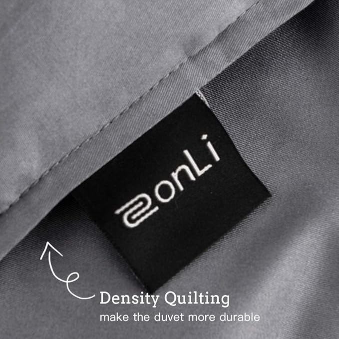 ZonLi Duvet Cover for Weighted Blanket (Light Grey, 48'' x 72''), Breathable Soft Duvet Cover Queen Size Removable Cooling Comforter Cover for All Season