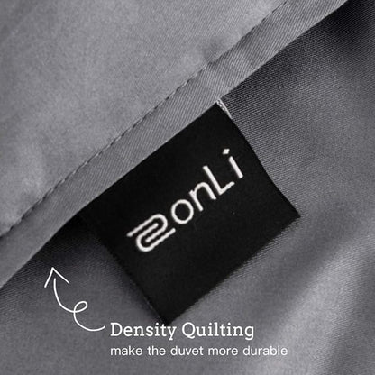 ZonLi Duvet Cover for Weighted Blanket (Light Grey, 60'' x 80''), Breathable Soft Duvet Cover Queen Size Removable Cooling Comforter Cover for All Season