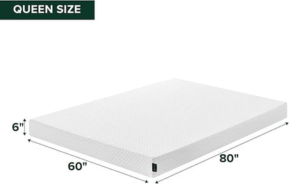 Zinus 6 Inch Queen Cooling Essential Memory Foam Mattress [NewVersion], Fiberglass Free, Medium Feel, Breathable Cooling Layers, Certified Safe Materials