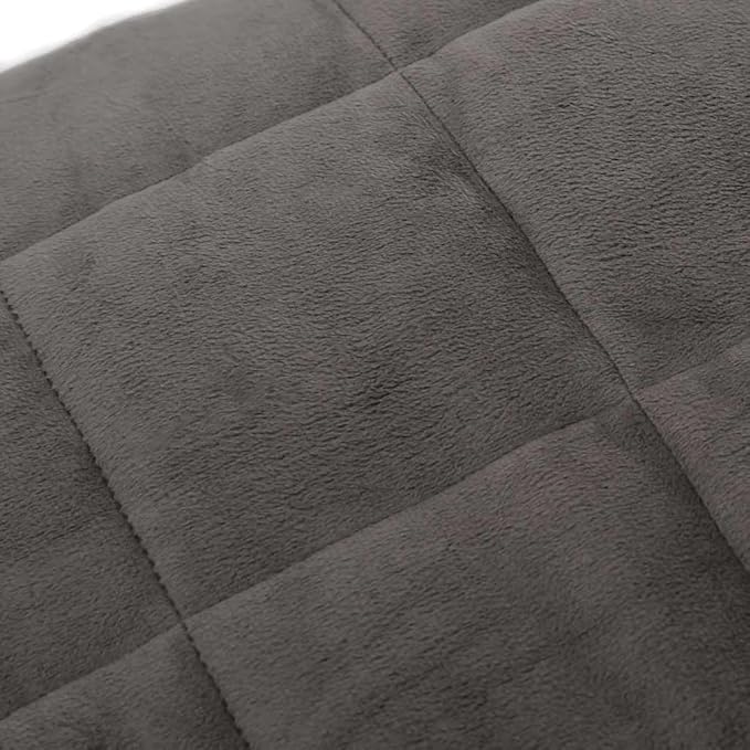 Grey Weighted Blanket for Adults, 94.5 x 86.6 Inches, 24.2 lbs, Hypoallergenic Brushed Polyester Microfiber, Breathable and Soft, Soothing Pressure for Relaxation and Stress